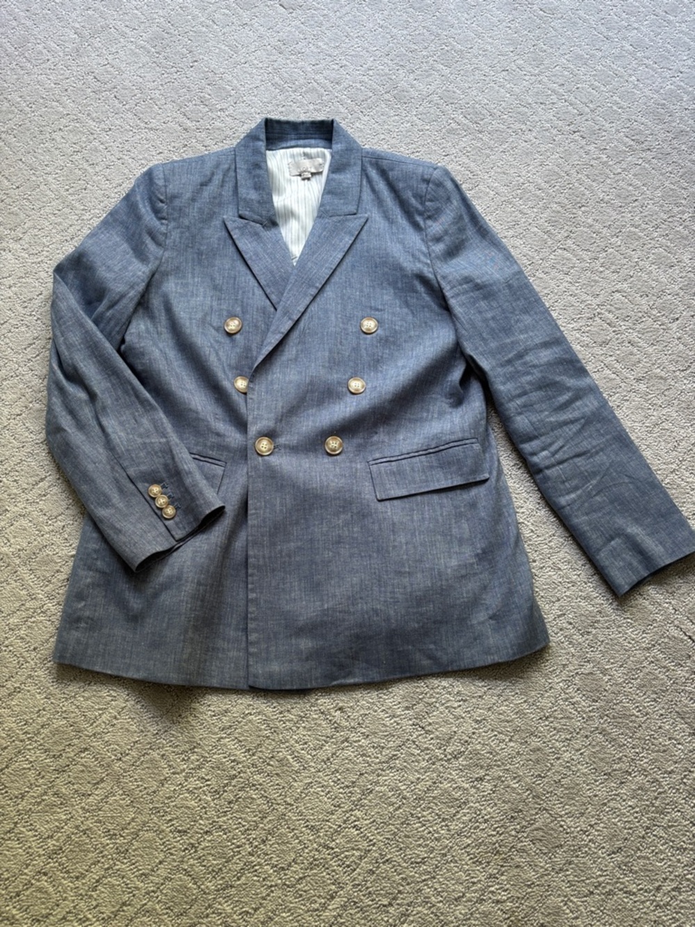 LOFT Light Blue Pinstripe-Lined blazer